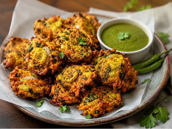 Special Vegan Pakoda - Crispy vegetable fritters in North Indian spices