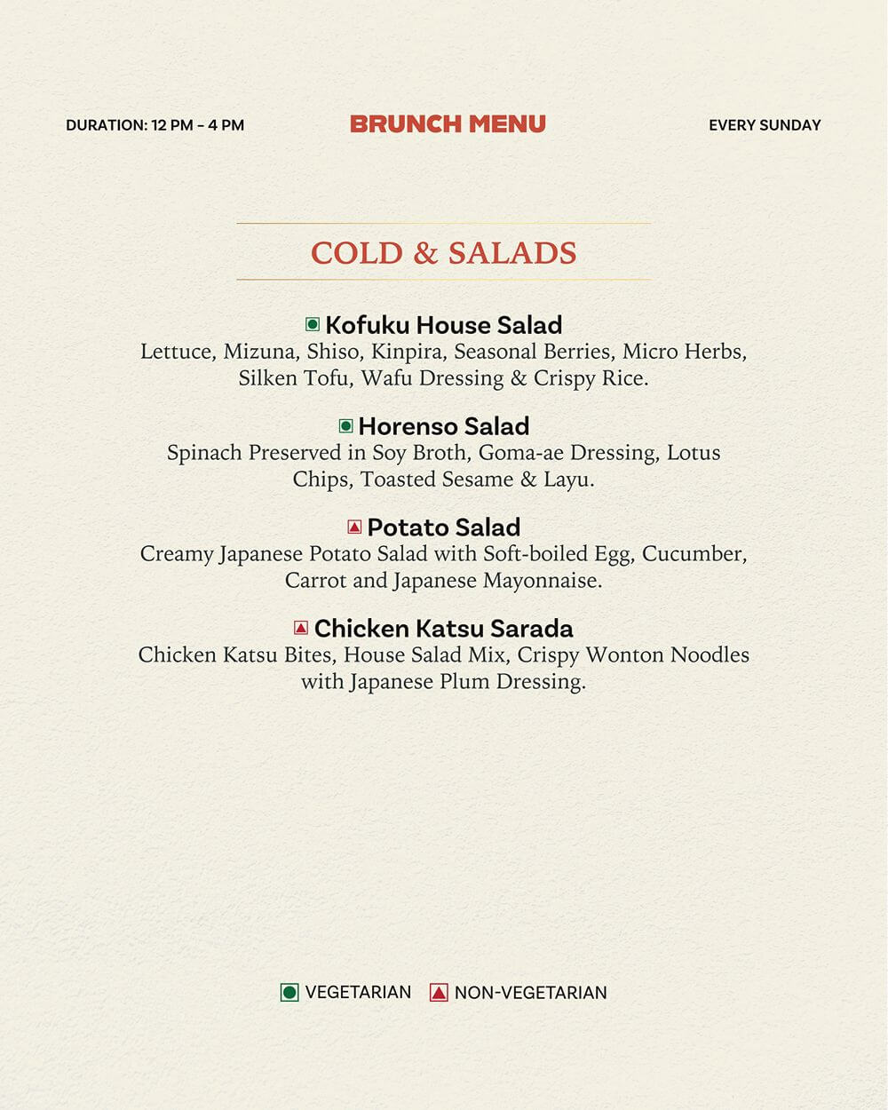 Kofuku brunch menu, page 2 of 10