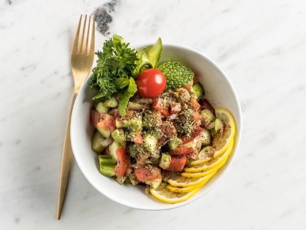 Shirazy salad with tomato, cucumber and red onion from Sofreh Kitchen & Grill