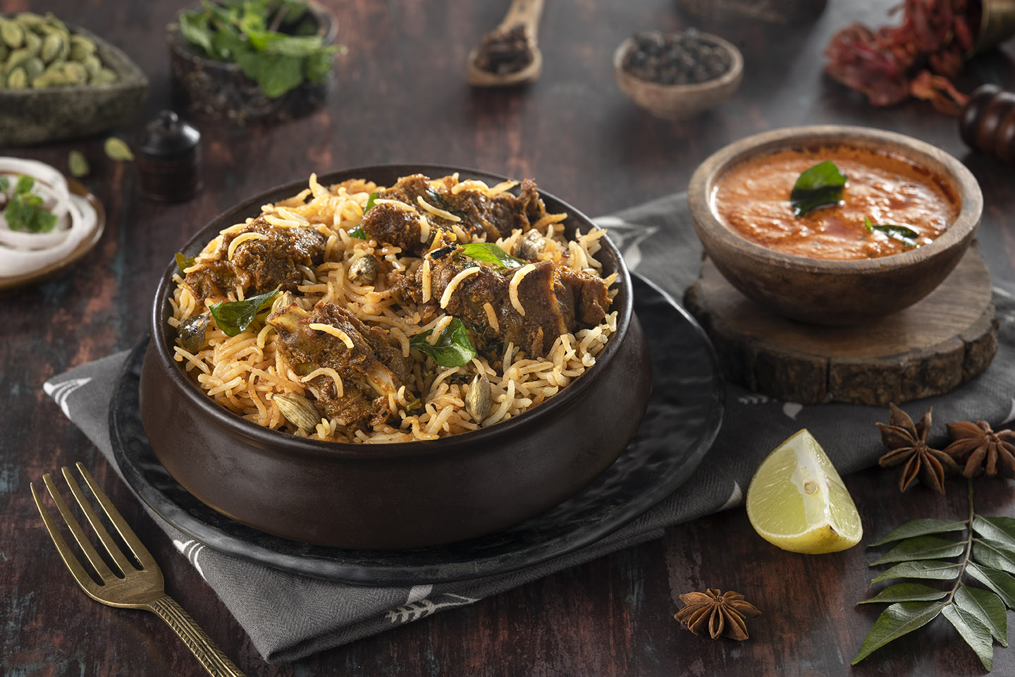 Andhra Mutton Fry Piece Biryani